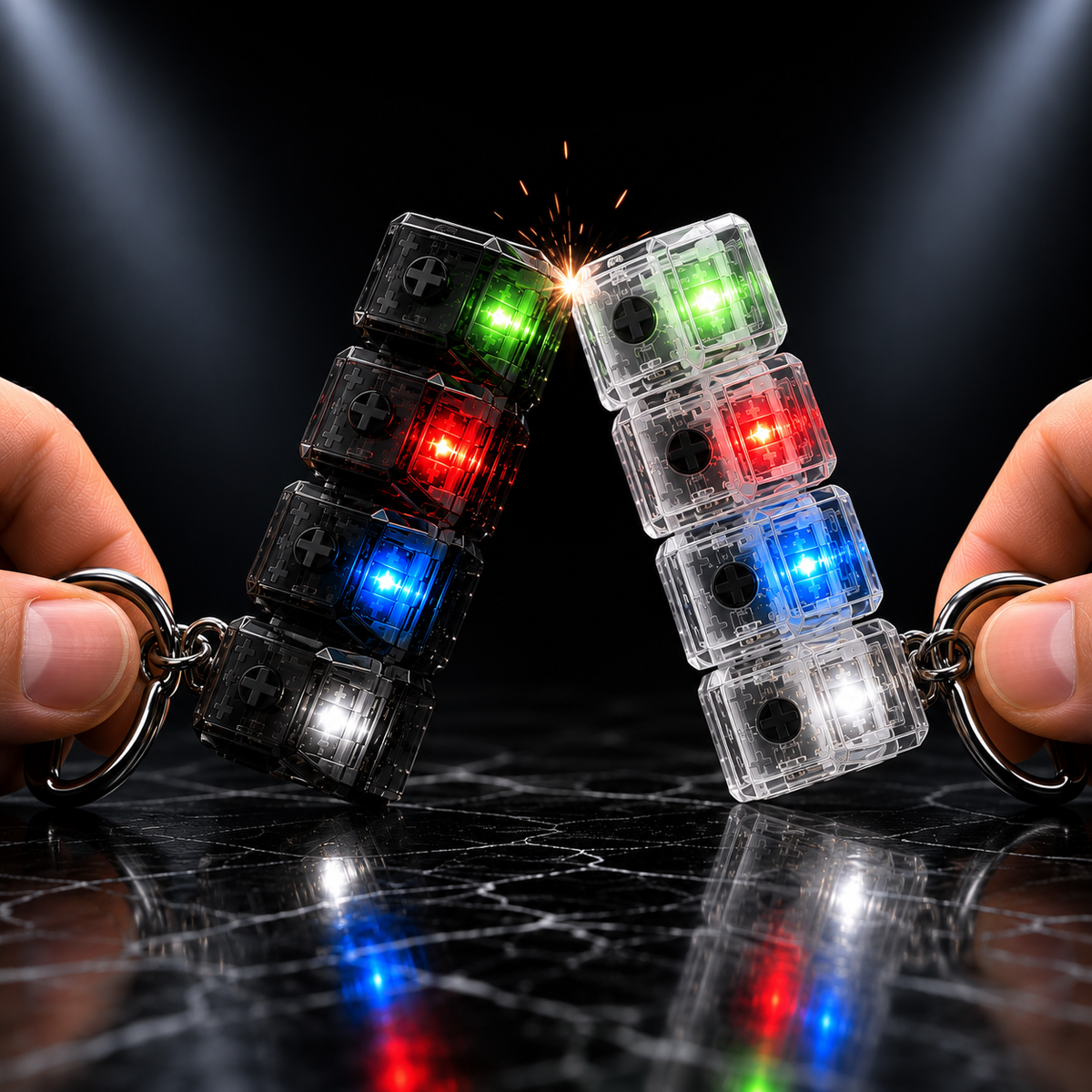 LED Click Fidget Keychain